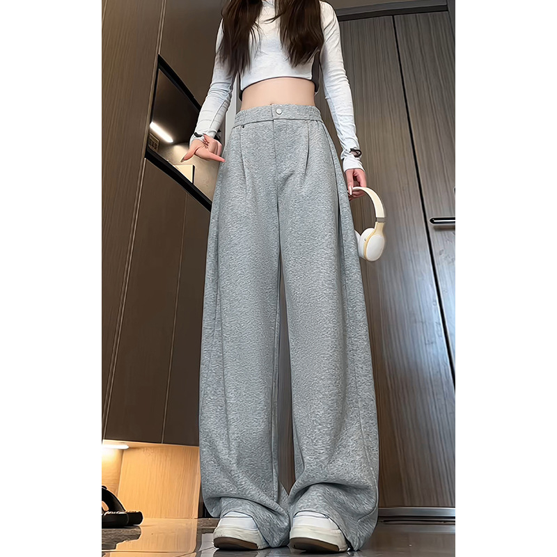 Jesenje hlače u hongkonškom stilu za muškarce, opuštenog kroja s drapiranom siluetom, casual hlače, K24039J, fleece podstava, P50