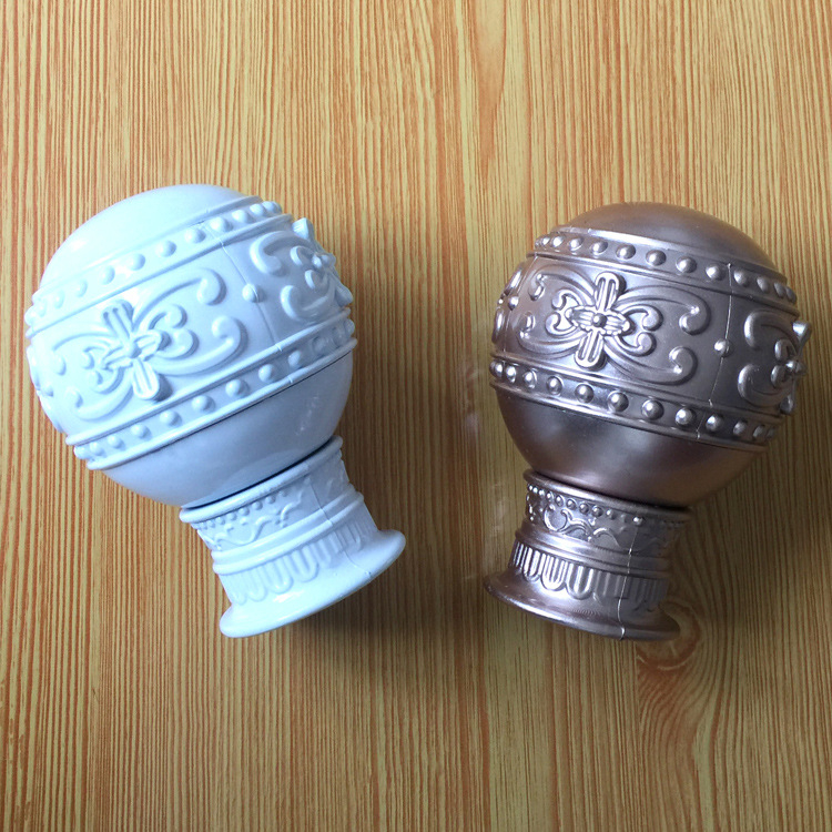PVC ukrasna glava za šipku za zavjese, kompatibilna s šipkom promjera 2.8 cm