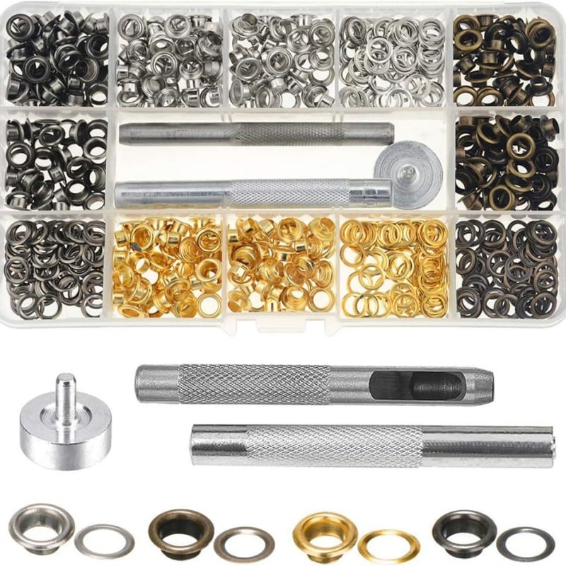Set od 400 komada bakrenih metalnih očiju s alatom za ugradnju