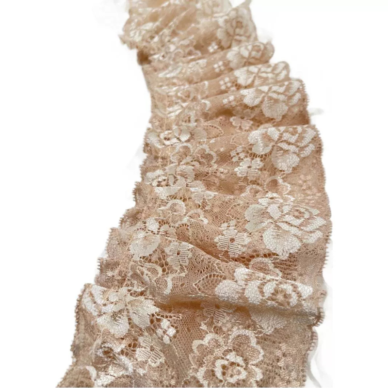 12 cm široki khaki čipkasti plisirani valans za zavjese, produženje, kućna dekoracija, dodaci s čipkom