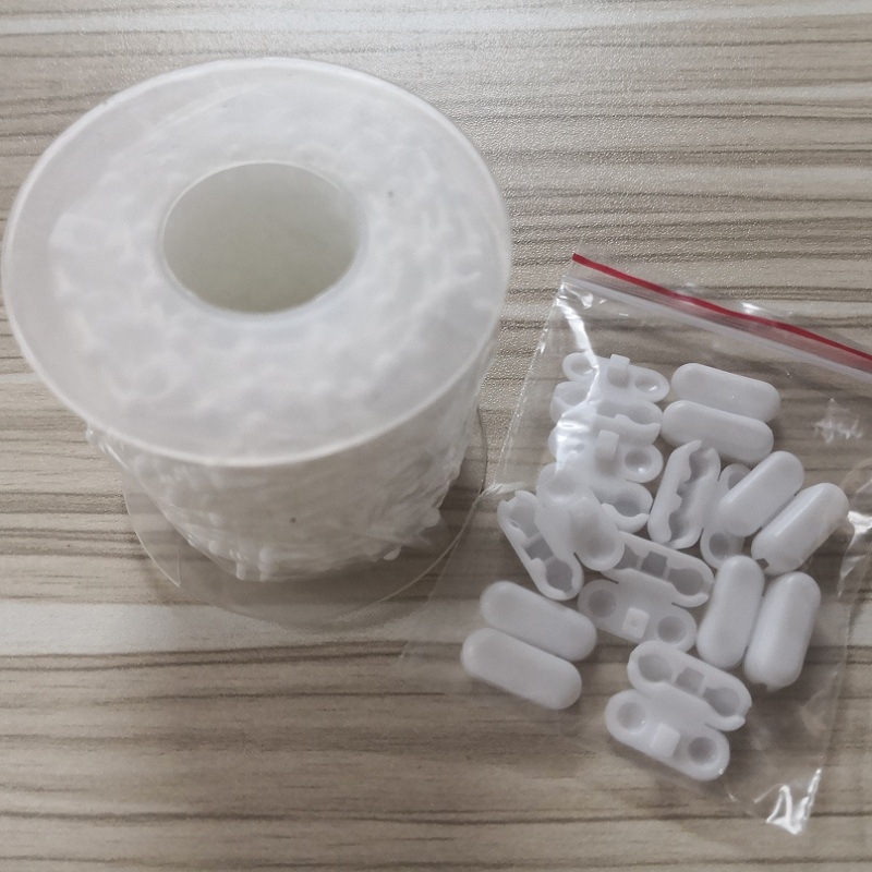 Plastični set dodatne opreme za vertikalne žaluzine, 127 mm donja perla, 10 m spojnica za perle, 10 kom