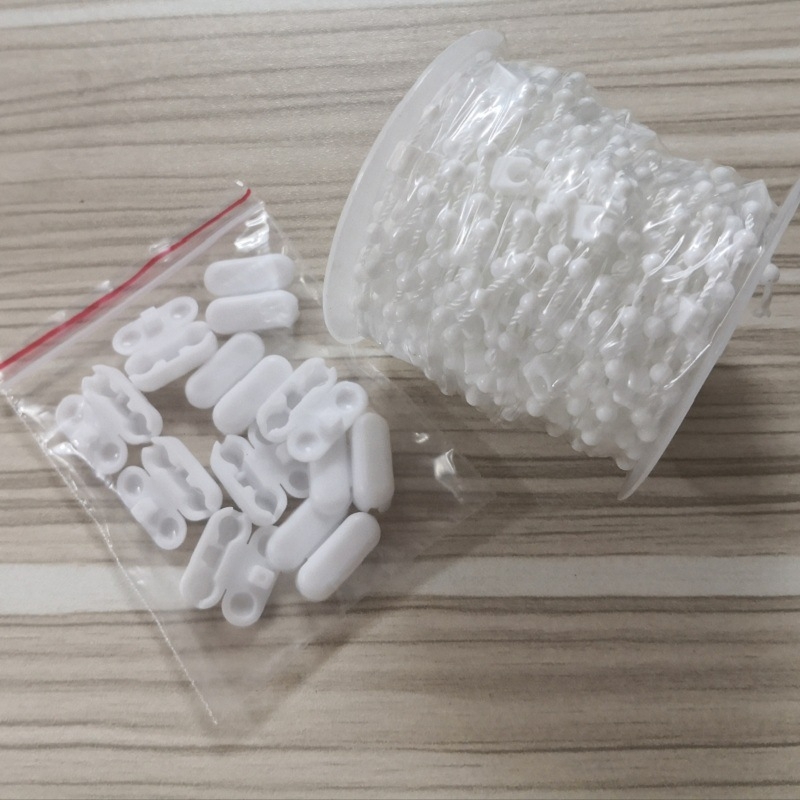 Plastični set dodatne opreme za vertikalne žaluzine, 127 mm donja perla, 10 m spojnica za perle, 10 kom