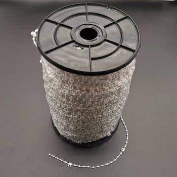 Vertikalna zavjesa s nizu perlica za zavjese u stilu vodnog vala, bijeli PP, donji lanac s 127 perlica