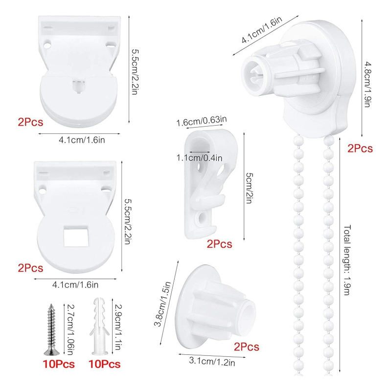 Set za zamjenu za 25 mm rolete: plastični nosač i lanac s perlicama