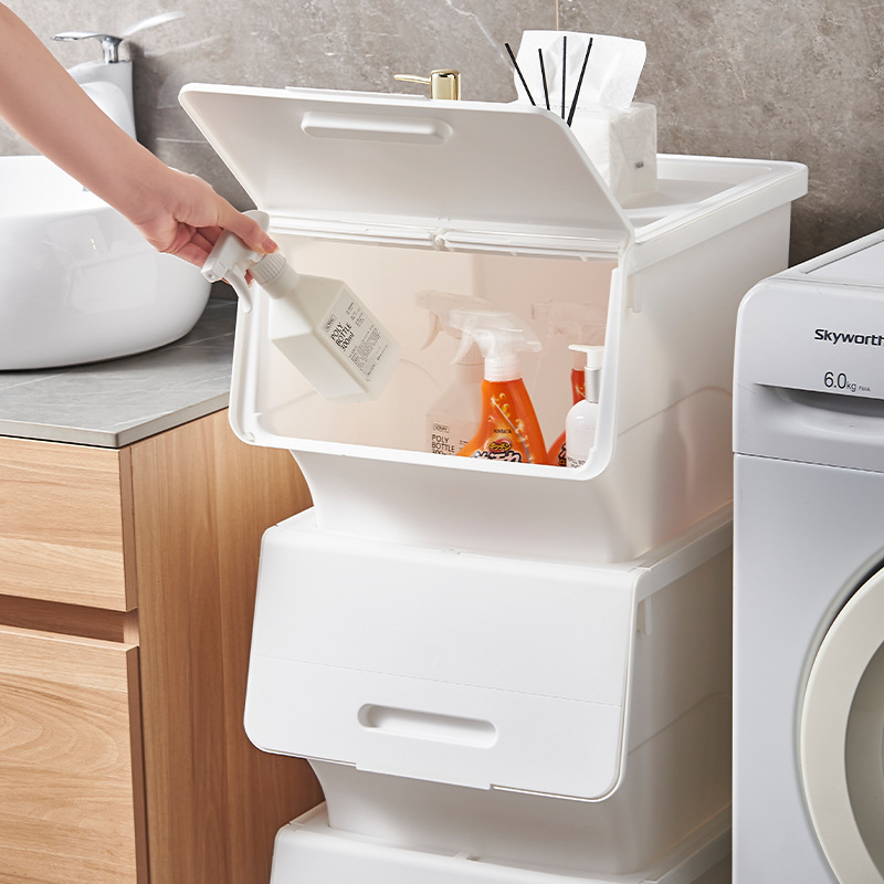 Plastična kutija za skladištenje s prednjim otvaranjem, 35 L, modularna, za kuhinju i spavaću sobu