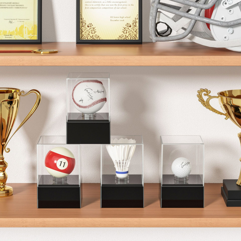 Prozirna akrilna kutija za prikaz baseball lopti i golf lopti, kutija otporna na prašinu za skladištenje