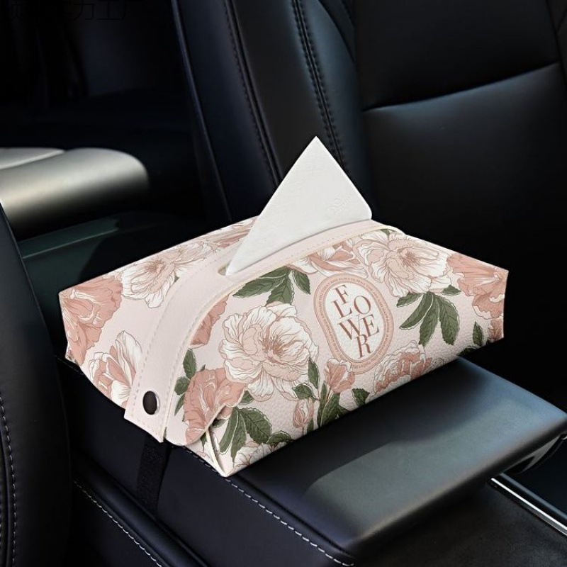 Neoklasična cvjetna kutija za papirnate maramice za auto, prenosi naslon za ruku, kreativni unutarnji dodatak