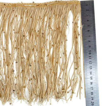 19 cm široka šivana čipka s perlama za DIY latinsku plesnu suknju – ukras za odjeću