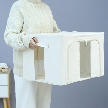 Paratron kutija za pohranu od pamuka i lana, vodootporna, velika kapacitet, sklopivi kućni organizator, dimenzije 50x40x33 cm, 60-70 L