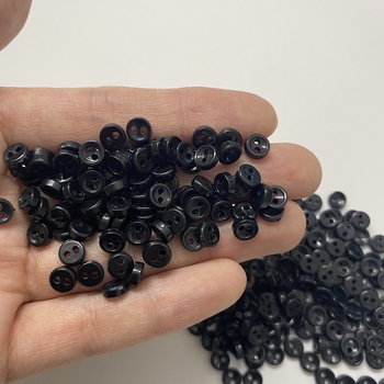 Crni mini gumbi s dvije rupe, 6 mm, za kukičanje, ručni rad, DIY, okrugli