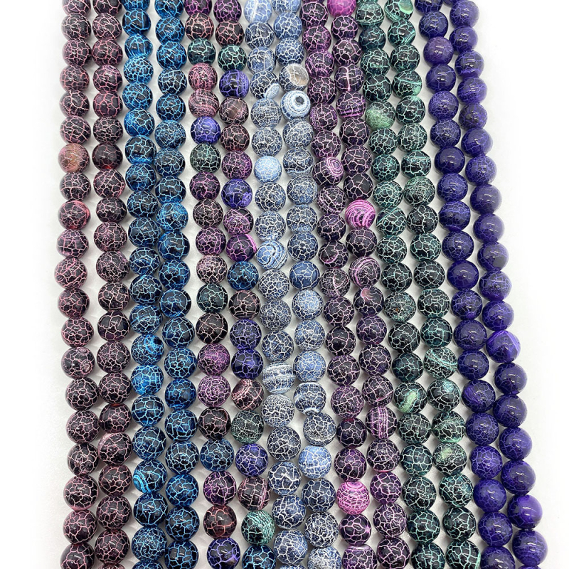 Prirodne kamen oksidirani ahat perle, slobodne perle, 6 mm, 8 mm i 10 mm, okrugle perle za DIY narukvice i ogrlice