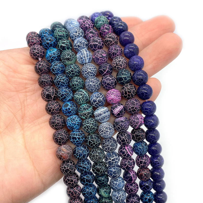 Prirodne kamen oksidirani ahat perle, slobodne perle, 6 mm, 8 mm i 10 mm, okrugle perle za DIY narukvice i ogrlice