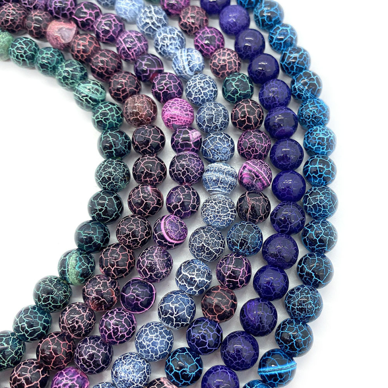Prirodne kamen oksidirani ahat perle, slobodne perle, 6 mm, 8 mm i 10 mm, okrugle perle za DIY narukvice i ogrlice
