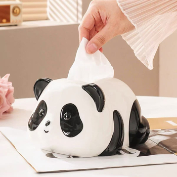 Slatka panda keramička kutija za maramice za dnevni boravak – dekorativni dizajn