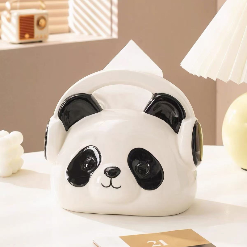 Slatka panda keramička kutija za maramice za dnevni boravak – dekorativni dizajn