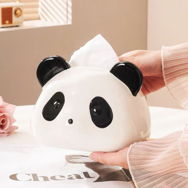 Slatka panda keramička kutija za maramice za dnevni boravak – dekorativni dizajn