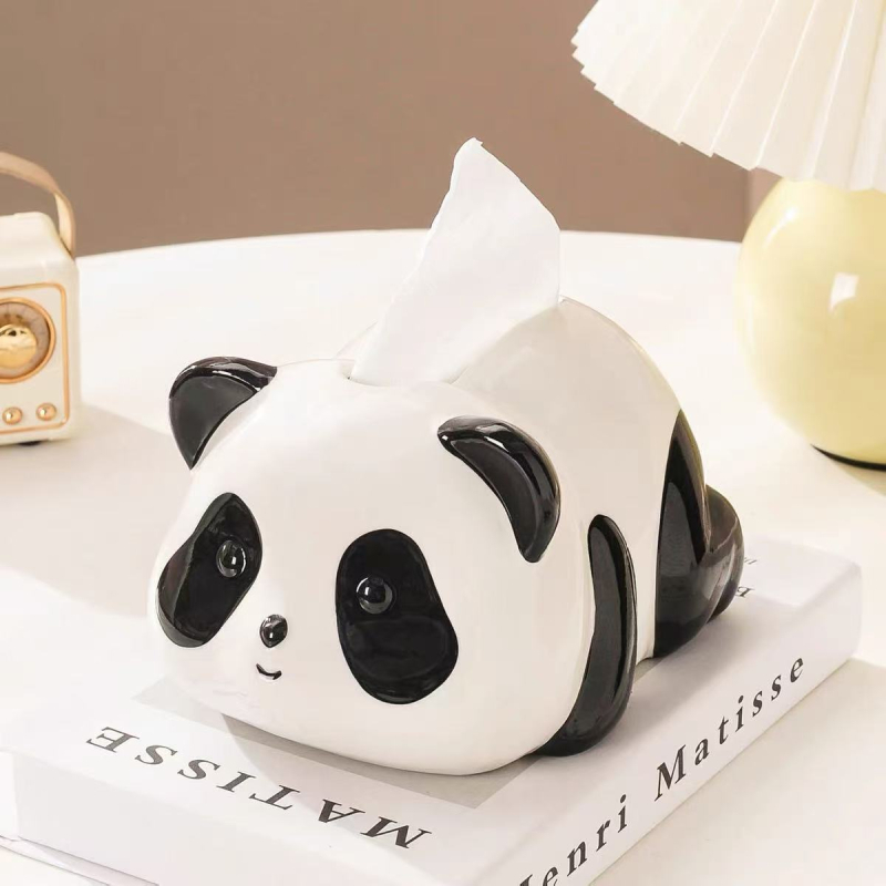 Slatka panda keramička kutija za maramice za dnevni boravak – dekorativni dizajn