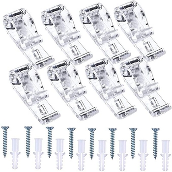 Kuka za zid za zavjese s POM ekspanzijskim vijcima — prozirni plast, 1,5 × 5 cm, za zavjese i žaluzine