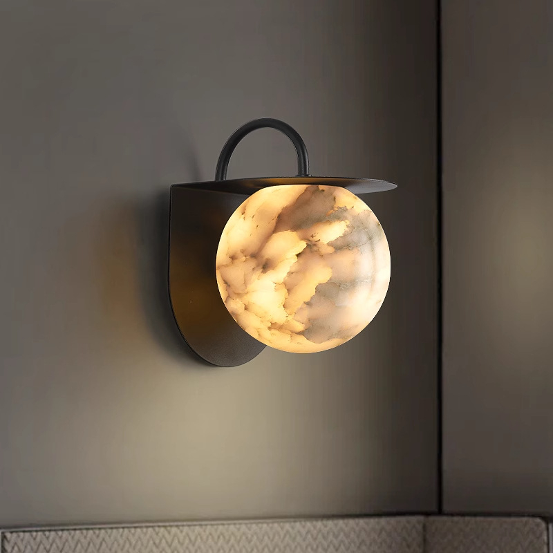 Zidna lampa od mramora u novokineskom stilu, retro dizajn za dnevni boravak, spavaću sobu i hodnik