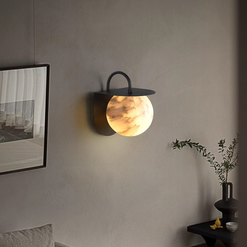 Zidna lampa od mramora u novokineskom stilu, retro dizajn za dnevni boravak, spavaću sobu i hodnik