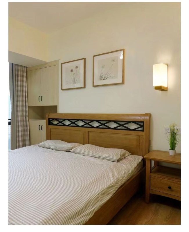 Noćna zidna lampa u japanskom stilu, drvena, moderan minimalistički dizajn, pogodna za spavaću sobu, dnevni boravak i kućnu upotrebu.