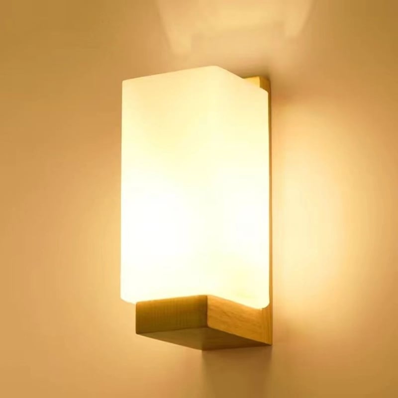 Noćna zidna lampa u japanskom stilu, drvena, moderan minimalistički dizajn, pogodna za spavaću sobu, dnevni boravak i kućnu upotrebu.
