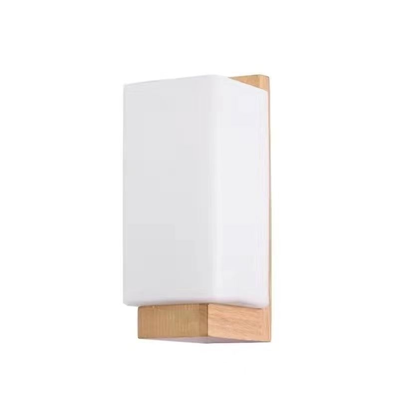 Noćna zidna lampa u japanskom stilu, drvena, moderan minimalistički dizajn, pogodna za spavaću sobu, dnevni boravak i kućnu upotrebu.