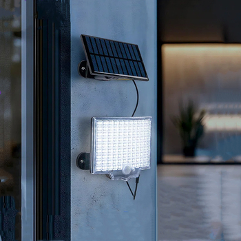 106 LED solarna lampa za vrt, vanjska vodootporna zidna svjetiljka sa senzorom za pejzažno osvjetljenje