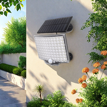 106 LED solarna lampa za vrt, vanjska vodootporna zidna svjetiljka sa senzorom za pejzažno osvjetljenje