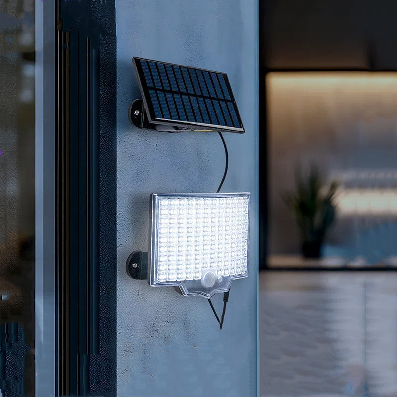 106 LED solarna lampa za vrt, vanjska vodootporna zidna svjetiljka sa senzorom za pejzažno osvjetljenje