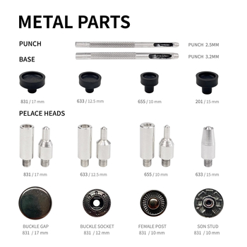 Metalni alat za ugradnju snap kopči, kliješta za snap kopče, model 831633655201, DIY univerzalni