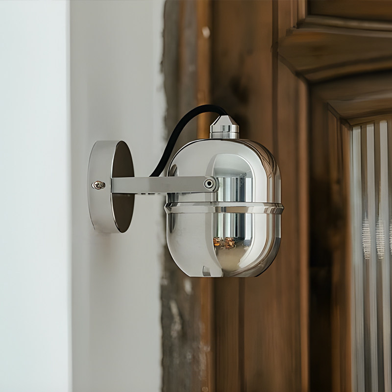 Bauhaus aluminijska zidna lampa za spavaću sobu, industrijski retro stil