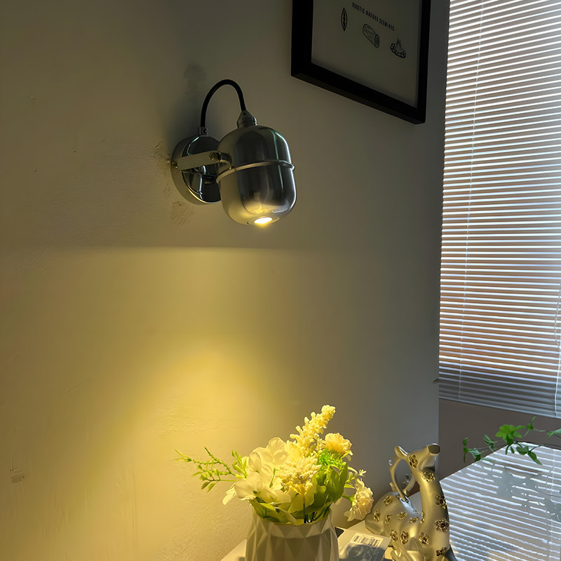 Bauhaus aluminijska zidna lampa za spavaću sobu, industrijski retro stil