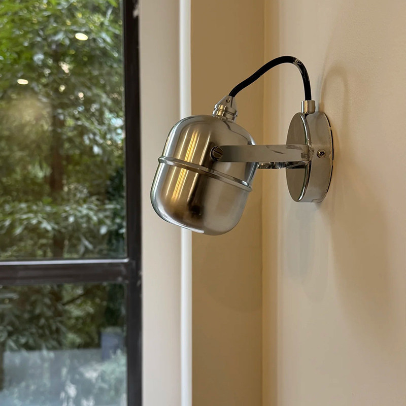 Bauhaus aluminijska zidna lampa za spavaću sobu, industrijski retro stil