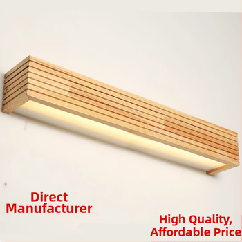 LED stenska lampa od masivnog drveta, skandinavski moderni minimalistički dizajn, za spavaću sobu i hodnik, model B1759
