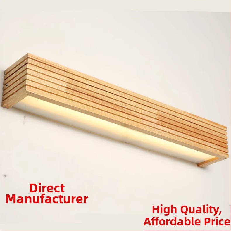 LED stenska lampa od masivnog drveta, skandinavski moderni minimalistički dizajn, za spavaću sobu i hodnik, model B1759