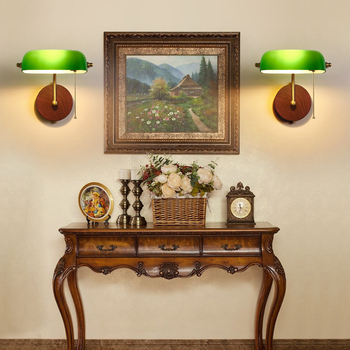 Zidna lampa u američko-retro stilu, inspirirana starim Šangajem, s staklenim sjenilom, montirana na zid; pogodna za ulaz, dvorište, predsoblje, dnevni boravak, hodnik i hotel