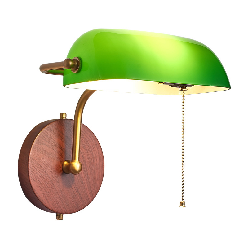 Zidna lampa u američko-retro stilu, inspirirana starim Šangajem, s staklenim sjenilom, montirana na zid; pogodna za ulaz, dvorište, predsoblje, dnevni boravak, hodnik i hotel
