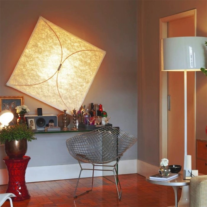 Vintage Ariette zidna svjetiljka s motivom kite, za dnevni boravak i hodnik, wabi-sabi stil, ambijentalni dizajn od Dupont papira
