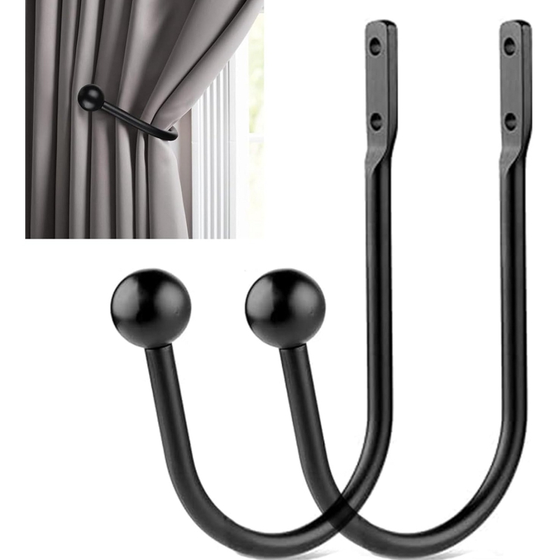 15 cm U‑oblik zavjese kuka, veliki zakrivljeni zidni kuk, metal