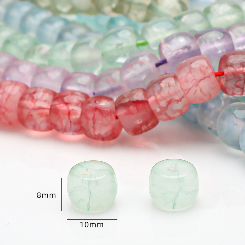 DIY pribor za nakit: staklene i lazurit perle, prozirne cilindrične perle 8x10 mm za narukvice – poluproizvodi