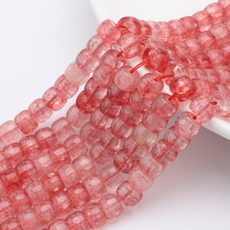 DIY pribor za nakit: staklene i lazurit perle, prozirne cilindrične perle 8x10 mm za narukvice – poluproizvodi