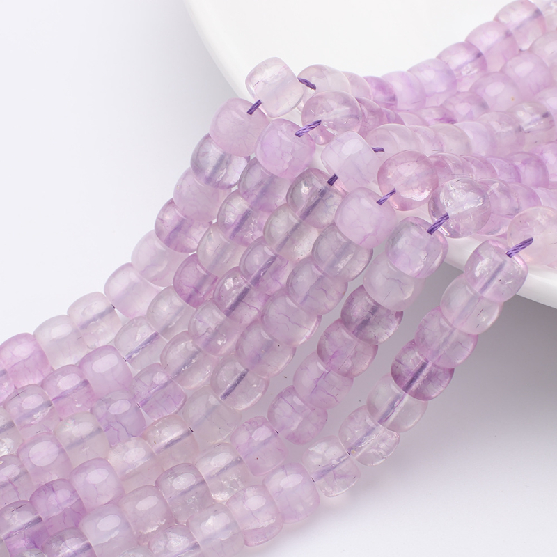 DIY pribor za nakit: staklene i lazurit perle, prozirne cilindrične perle 8x10 mm za narukvice – poluproizvodi