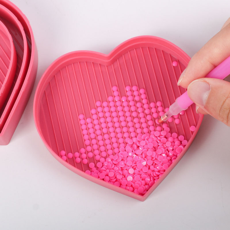 Set alata za crtanje dijamantima: ploče dijamantnih srca, ploča srca boje breskve s obrtanjem, DIY olovka za točkice, ploča od gline za dijamante
