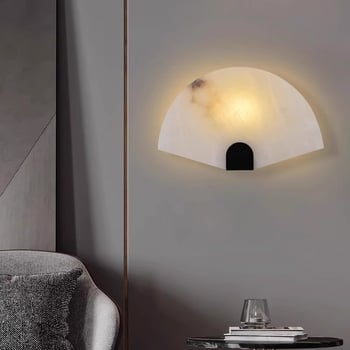 Zidna svjetiljka od prirodnog mramora, novi kineski stil, za dnevni boravak, hodnik i spavaću sobu – zen inspiracija