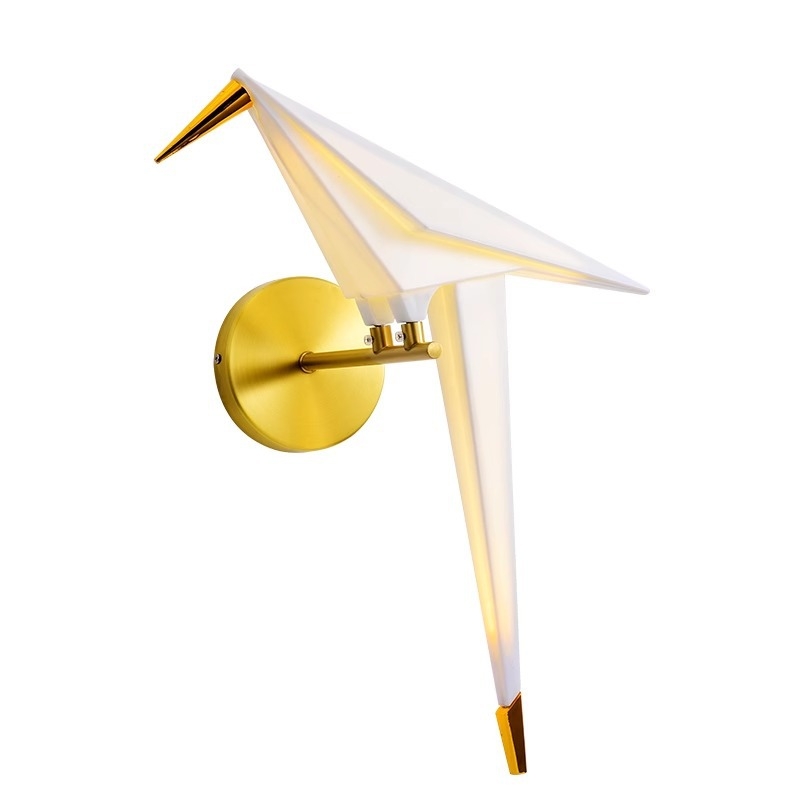 Zidna svjetiljka s origami ždralom – elegantno moderno LED osvjetljenje za spavaću sobu, hodnik i dnevni boravak