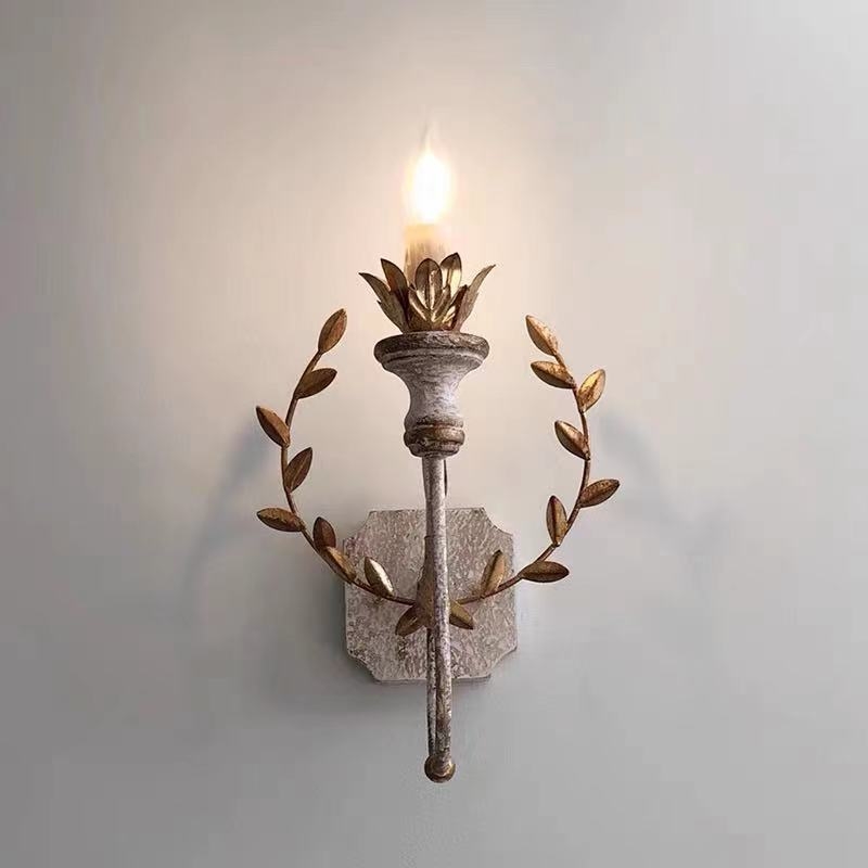 Drvena zidna lampa, vintage rustikalnog stila, američki seoski i francuski pastoralni dizajn, pogodna za dnevni boravak, blagovaonu, hodnik ili spavaću sobu