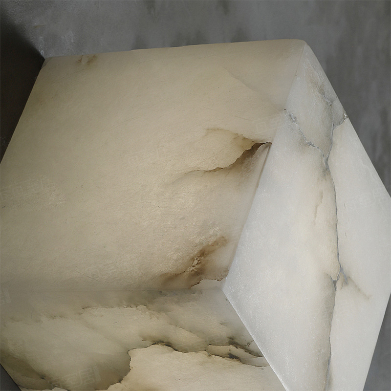 Wabi-Sabi kvadratna zidna svjetiljka, modern nordijski dizajn, mramorno sjenilo, bakreno tijelo