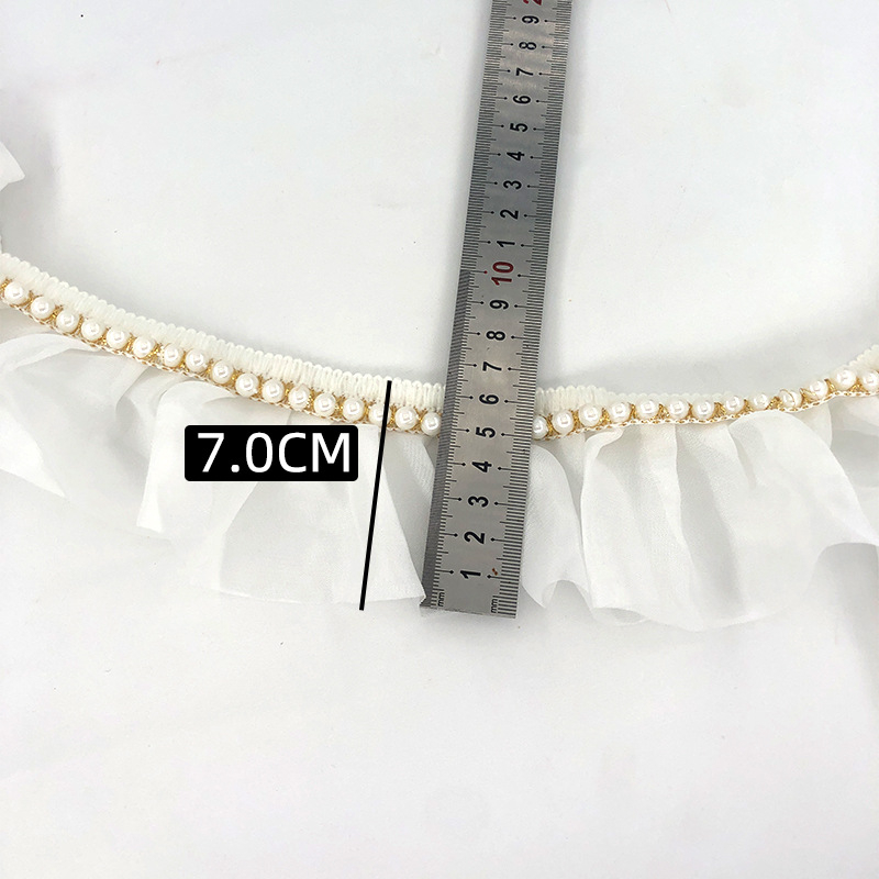 7 cm biserna zavjesna čipka – lagani luksuz francuskog stila, nadahnut Chanelom, dekorativni rub za prozirne zavjese