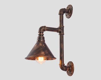 Retro industrijska zidna svjetiljka od kovanog željeza, stil vodovodnih cijevi, Bluetooth